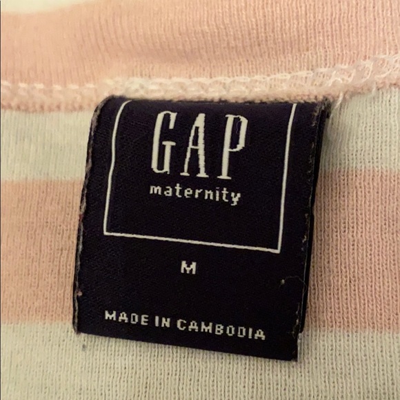 GAP Med Maternity Pink/Wh boat neck, long sleeved - Picture 2 of 3